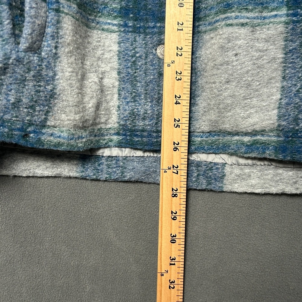 Levis Plaid Lined Shirt Jacket Mens Small Blue Gray Insulated Shacket Flannel - Picture 4 of 6